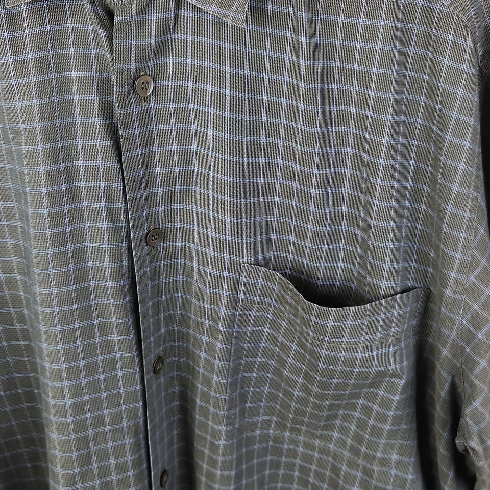 VTG Ermenegildo Zegna Plaid Print Long Sleeve Cotton Button Down Shirt Large - Picture 6 of 7